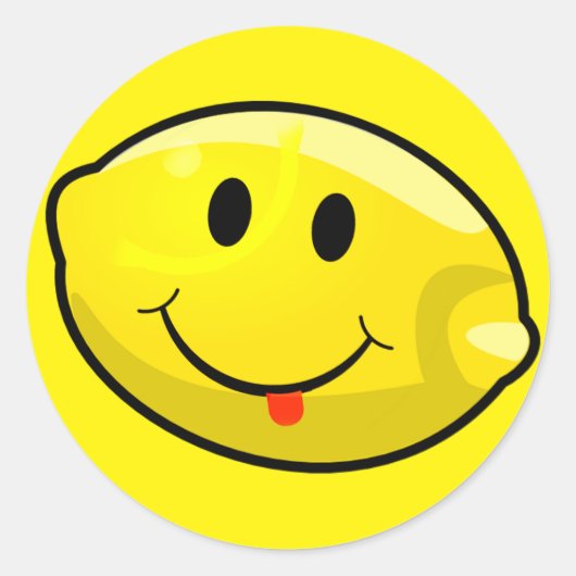 Sticker Rond Langue du citron jaune (Devant)