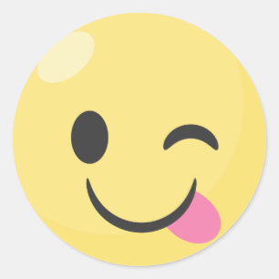 Sticker Rond Langue idiote Emoji