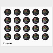 Sticker Rond Langue Lame Faible Asl Slang Tee Sensibilisation S (Feuille)