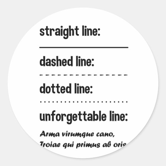 Sticker Rond Langue Latine Drôle Dire (Devant)