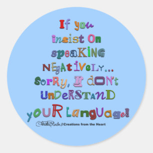 Sticker Rond Langue négative