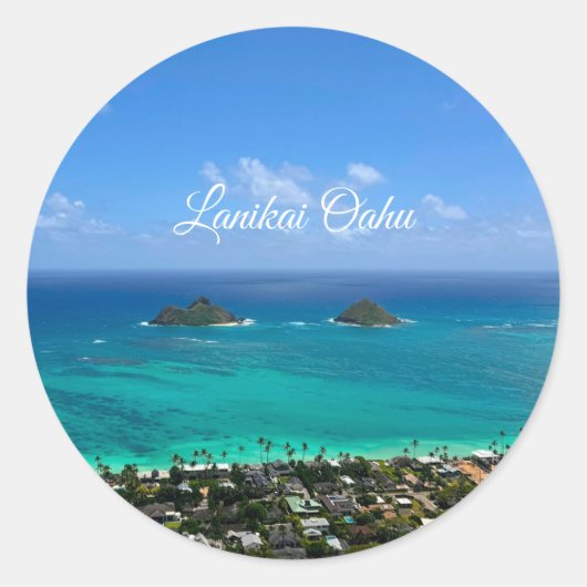 Sticker Rond Lanikai Oahu (Devant)