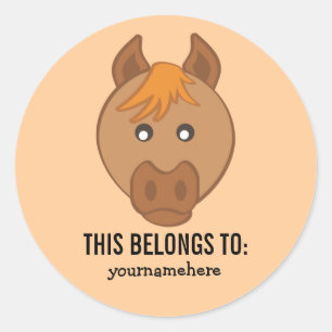 Sticker Rond L'animal mignon fait face à CECI APPARTIENT à