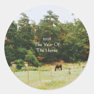 Sticker Rond L'Année du Cheval, 2026,