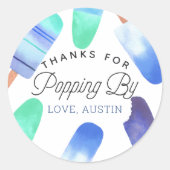 Sticker Rond L'Anniversaire de enfant Popsicle bleu préfère le  (Devant)