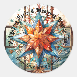 Sticker Rond Lanterne de Noël philippine : Parol Paskong Pinoy