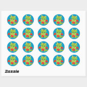 Sticker Rond Lanterne de retenue de dragon (Feuille)