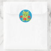 Sticker Rond Lanterne de retenue de dragon (Sac)
