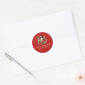 Sticker Rond Lanterne décorée de Noël Joyeux Noël (Enveloppe)