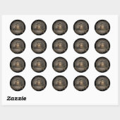 Sticker Rond Lanterne magique - Cadre style Steampunk. (Feuille)