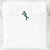 Sticker Rond Lanterne verte - Comic, les deux bras en avant (Sac)