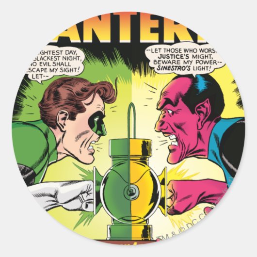 Sticker Rond Lanterne verte contre Sinestro (Devant)