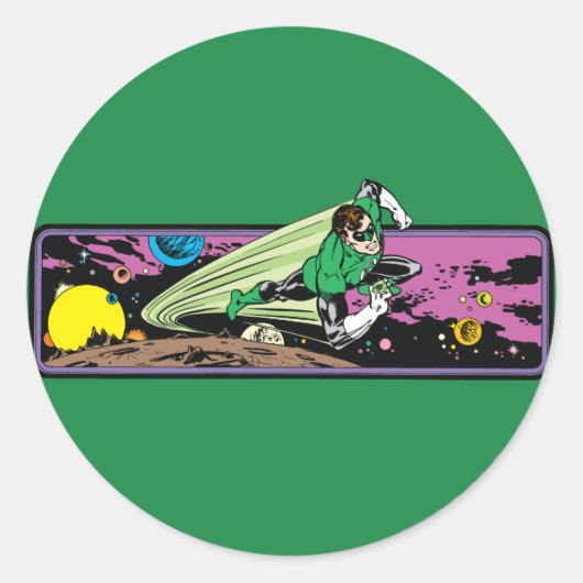 Sticker Rond Lanterne verte dans l'espace (Devant)