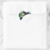 Sticker Rond Lanterne Verte - Entièrement Rendu, Volant À Droit (Sac)