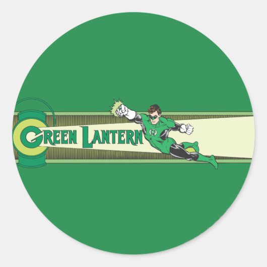 Sticker Rond Lanterne verte et logo (Devant)