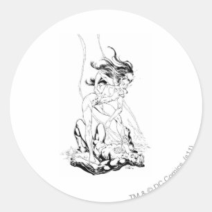 Sticker Rond Lanterne verte et saphir étoile