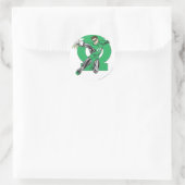Sticker Rond Lanterne verte et symbole (Sac)