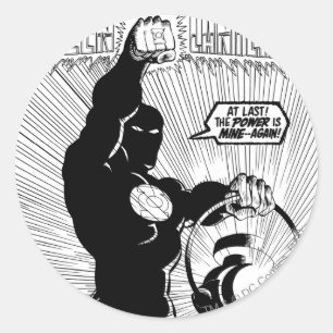 Sticker Rond Lanterne verte - Lanterne brillante, noire et blan