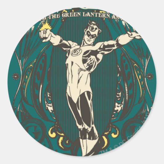 Sticker Rond Lanterne verte - Poster "sans peur" (Devant)