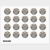 Sticker Rond Lanternes à cordes Mariage rustique (Feuille)
