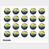Sticker Rond lanternes mariages romantiques turquoise (Feuille)