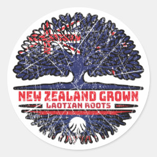 Sticker Rond Laos Laotian New Zealander New Zealand Tree Roots