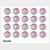 Sticker Rond Lapin (Feuille)