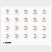 Sticker Rond Lapin à courir avec bandeau (Feuille)