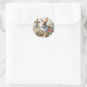 Sticker Rond Lapin adorable et canetons (Sac)