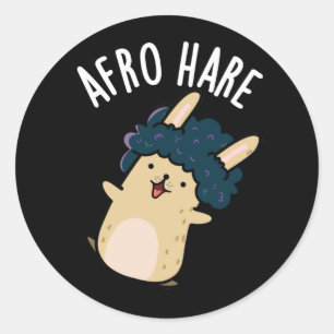 Sticker Rond Lapin Amoureux De Lièvre Afro Avec Jeu Afro BG Dar