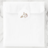 Sticker Rond Lapin au Yoga Stretching (Sac)