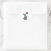 Sticker Rond Lapin avec ballon (Sac)