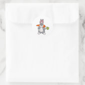 Sticker Rond Lapin avec carotte (Sac)
