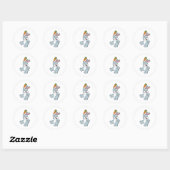 Sticker Rond Lapin avec carotte (Feuille)