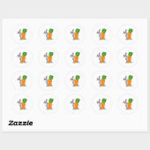 Sticker Rond Lapin avec carotte (Feuille)