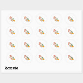 Sticker Rond Lapin avec carotte (Feuille)