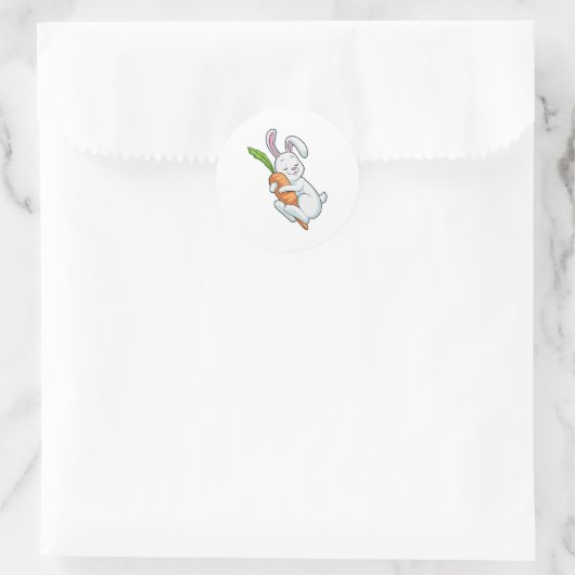 Sticker Rond Lapin avec carotte (Sac)