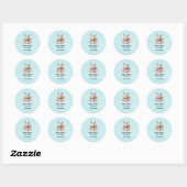 Sticker Rond Lapin avec une guirlande de roses Mignon (Feuille)