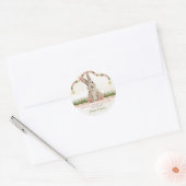 Sticker Rond Lapin Bébé Pêche Ivoire Sage (Enveloppe)