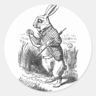 Sticker Rond Lapin blanc