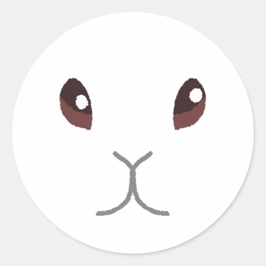 Sticker Rond Lapin blanc (Devant)