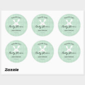 Sticker Rond Lapin Blanc Lapin Vert Diamant Baby shower (Feuille)