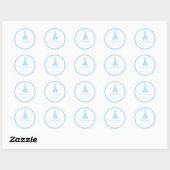 Sticker Rond Lapin bleu (Feuille)
