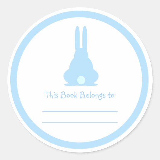 Sticker Rond Lapin bleu (Devant)