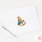 Sticker Rond Lapin Boulanger (Enveloppe)