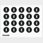 Sticker Rond Lapin Chevalier Épée Drôle Huzzah (Feuille)