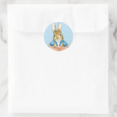Sticker Rond Lapin classique assis dans une marmite (Sac)