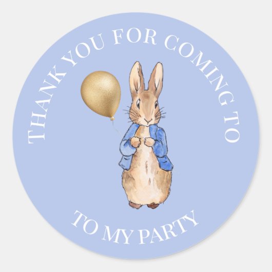Sticker Rond Lapin classique Merci (Devant)