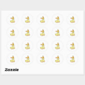 Sticker Rond Lapin comme licorne (Feuille)