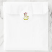 Sticker Rond Lapin comme Mariée avec robe Mariage.PNG (Sac)